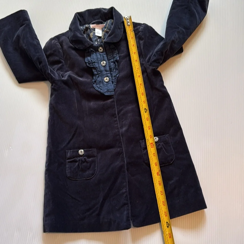 Janie and Jack 100% cotton & silk navy blue velvet jacket.  Girls size 4T - 5T